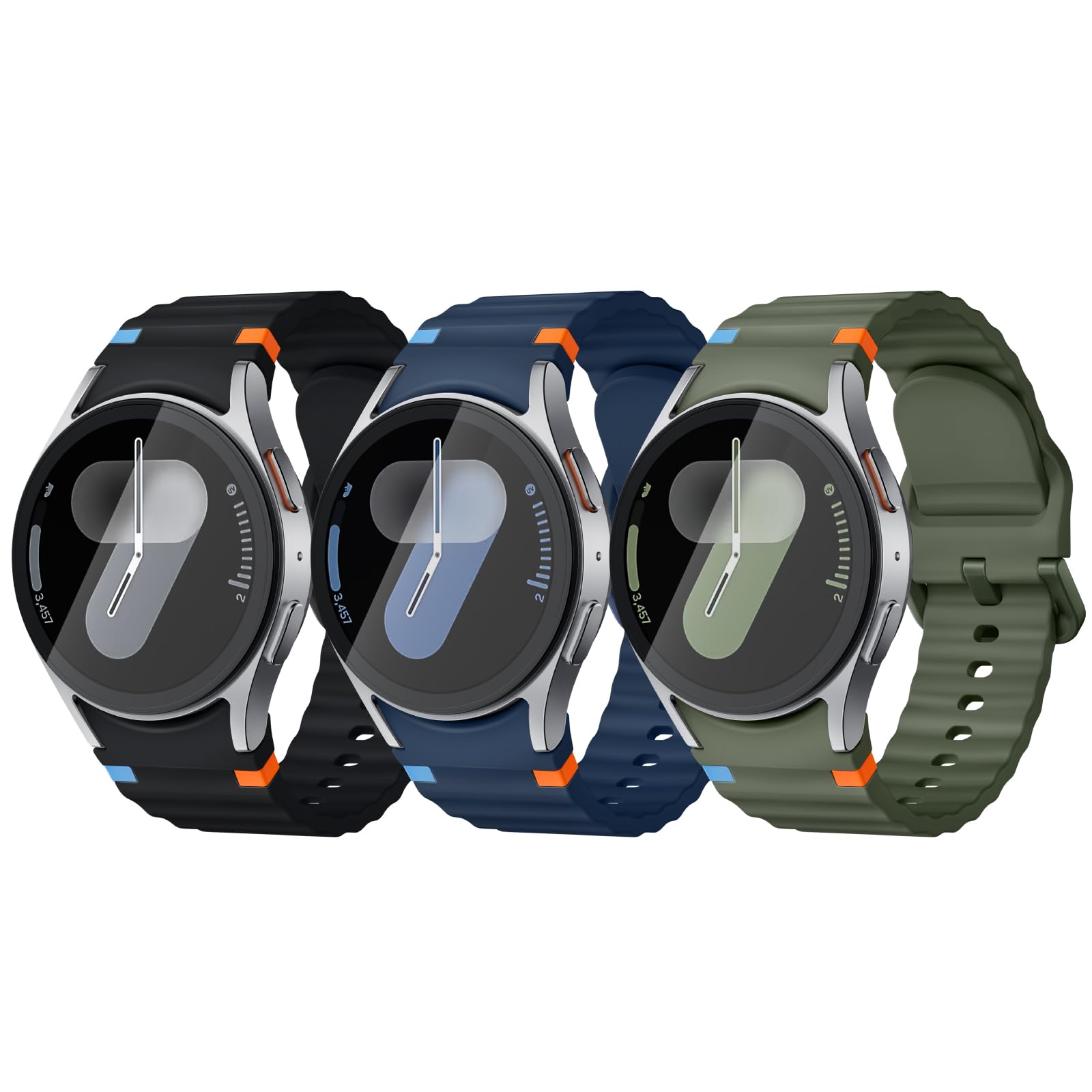 ZORBES® 3 Pack Sport Band Compatible for Galaxy Watch 7 Bands 44mm 40m ZORBES® 3 Pack Sport Band Compatible for Galaxy Watch 7 Bands 44mm 40m